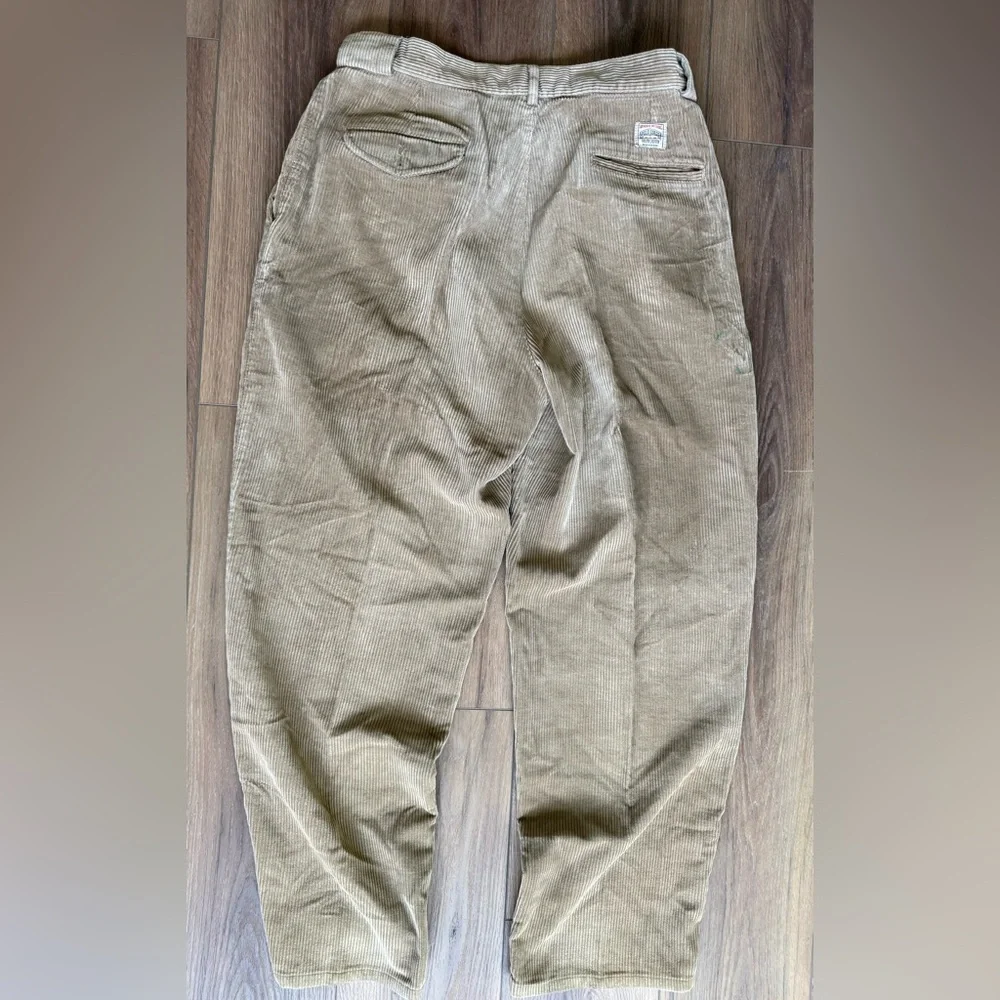 Vintage Polo Ralph Lauren 31x30 Khaki‎ Corduroy Pleated Made In USA